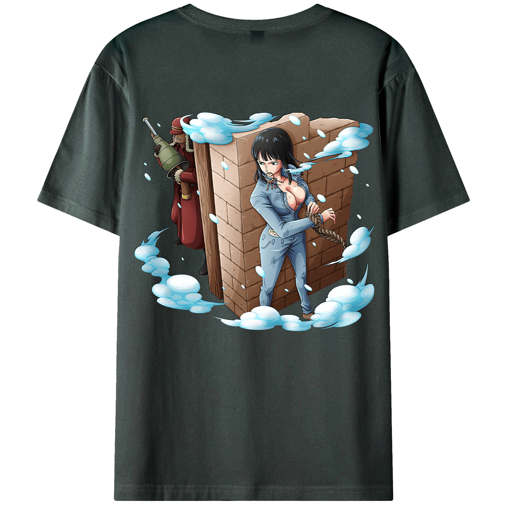 ワンピース ニコ・ロビン ONE PIECE Nico Robin 綿100％ メンズ半袖Tシャツ（バックプリント） 通気性